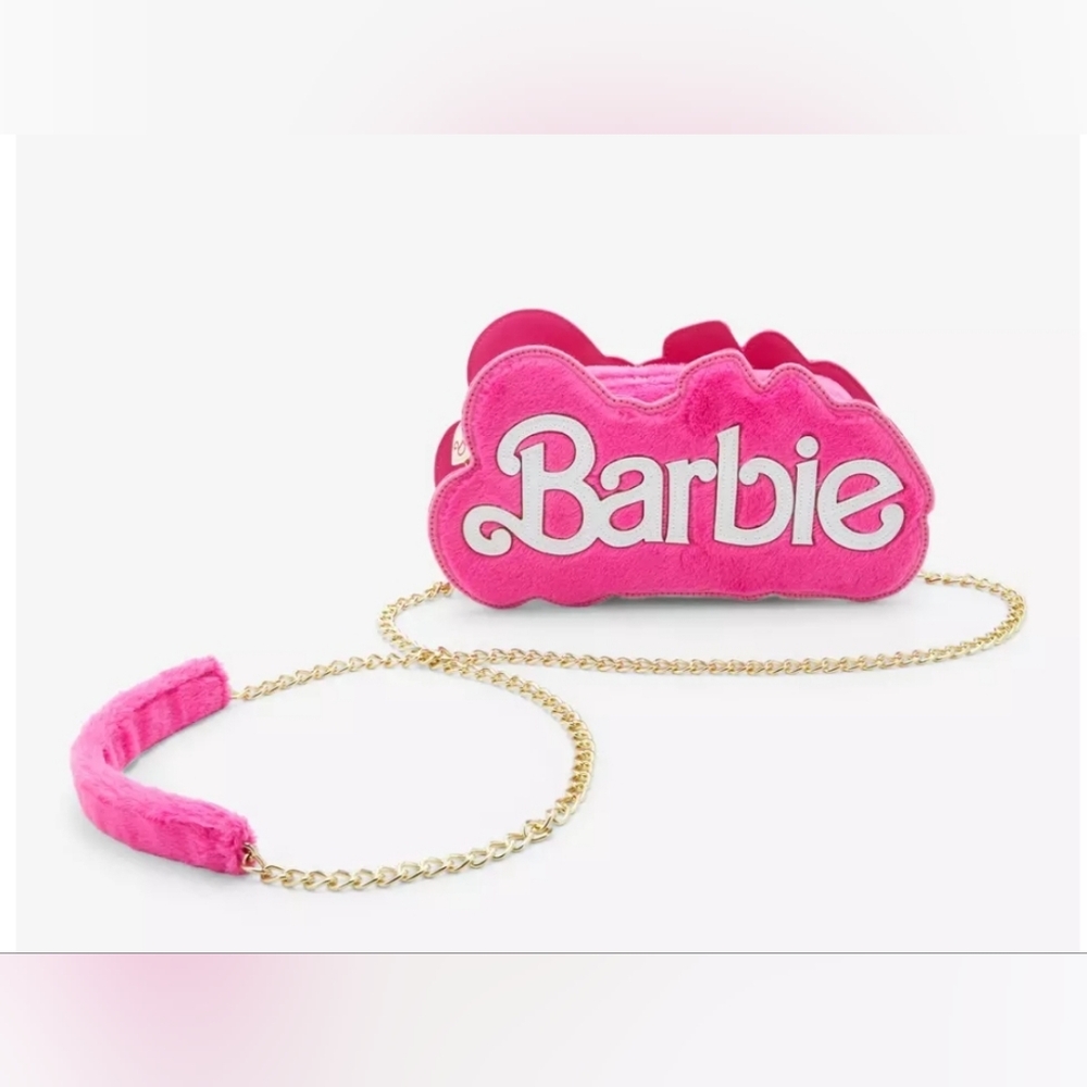 Barbie Logo Fuzzy Mini Crossbody Bag